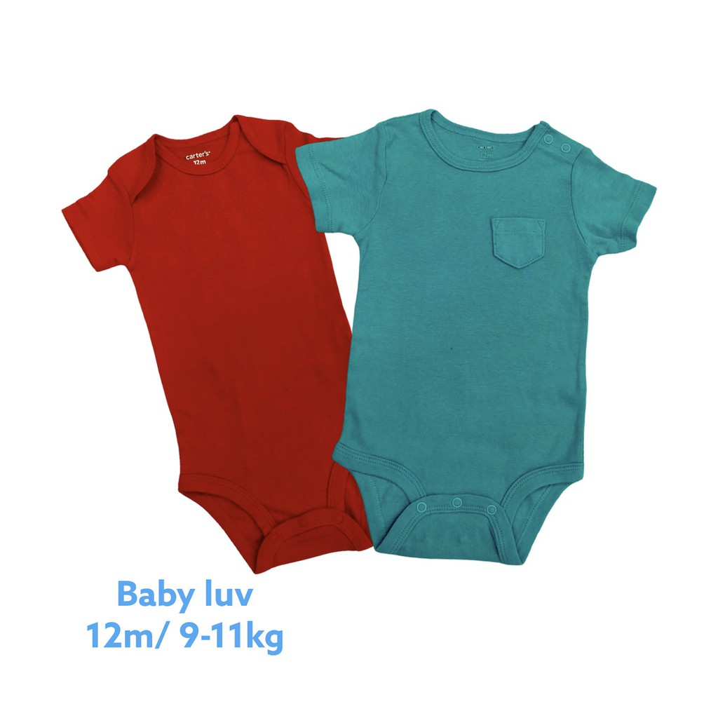 Bé Trai, Set 2 bodysuit cộc tay Carter xuất dư giá rẻ,màu ngẫu nhiên