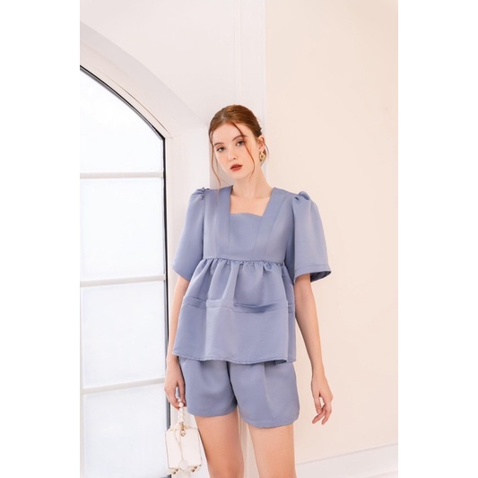 Ceci Cela - Áo Lụa Babydoll/ Quần Short Lụa Lita