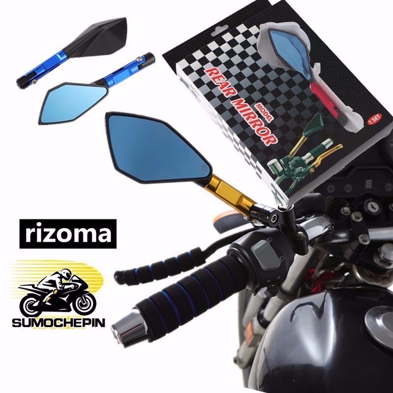 Gương chiếu hậu Rizoma 5 cạnh Gương X1R -nhôm chính hãng xoay gập 360 độ>>>