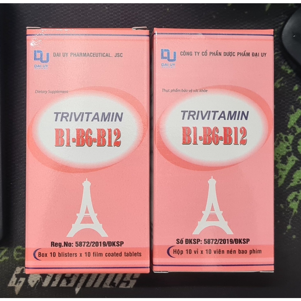 Trivitamin B1-B6-B12 (Hộp 100 viên) - Bố sung vitamin B1, B6, B12 cho cơ thể, hỗ trợ cải thiện thiếu hụt vitamin nhóm B