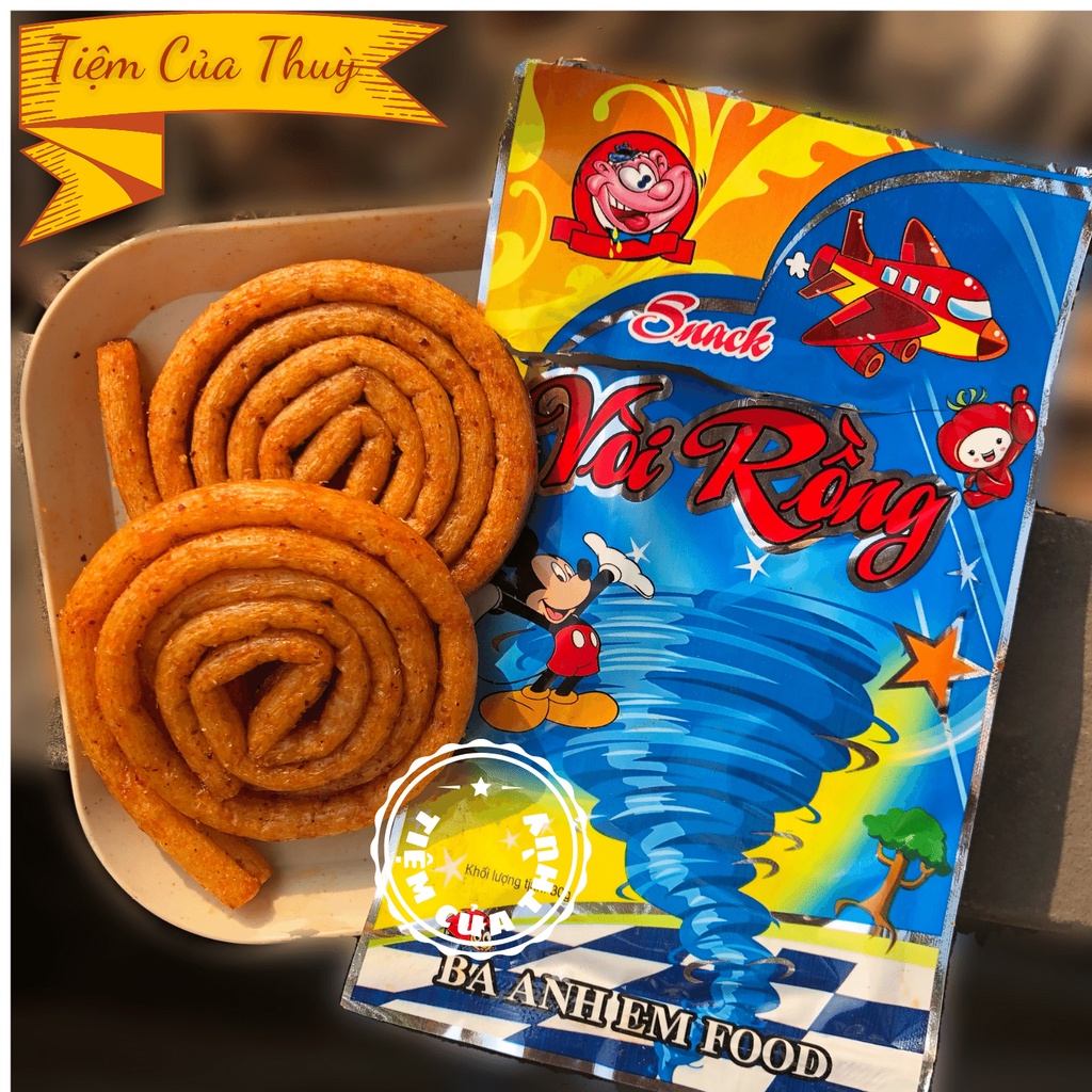 5 Gói Snack Vòi Rồng Ba Anh Em Food, Bim Bim Xé Cay, đồ ăn vặt tuổi thơ
