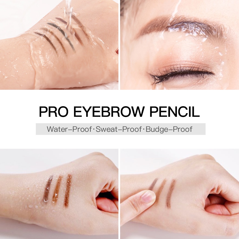 Chì Kẻ Lông Mày GECOMO Chống Nước Lâu Phai Thiết Kế Vỏ Màu Vàng Đồng