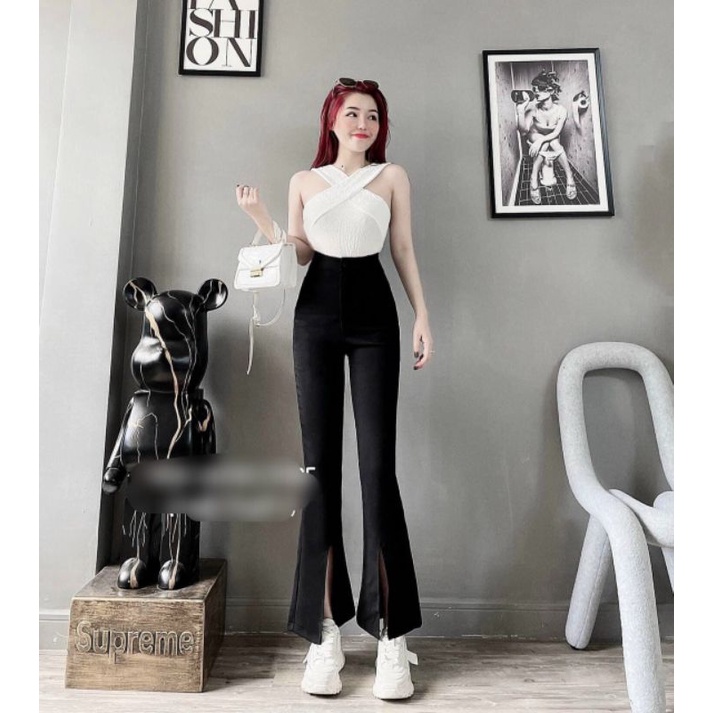 Quần ống loe xẻ 2 bên tôn dáng cực Hot