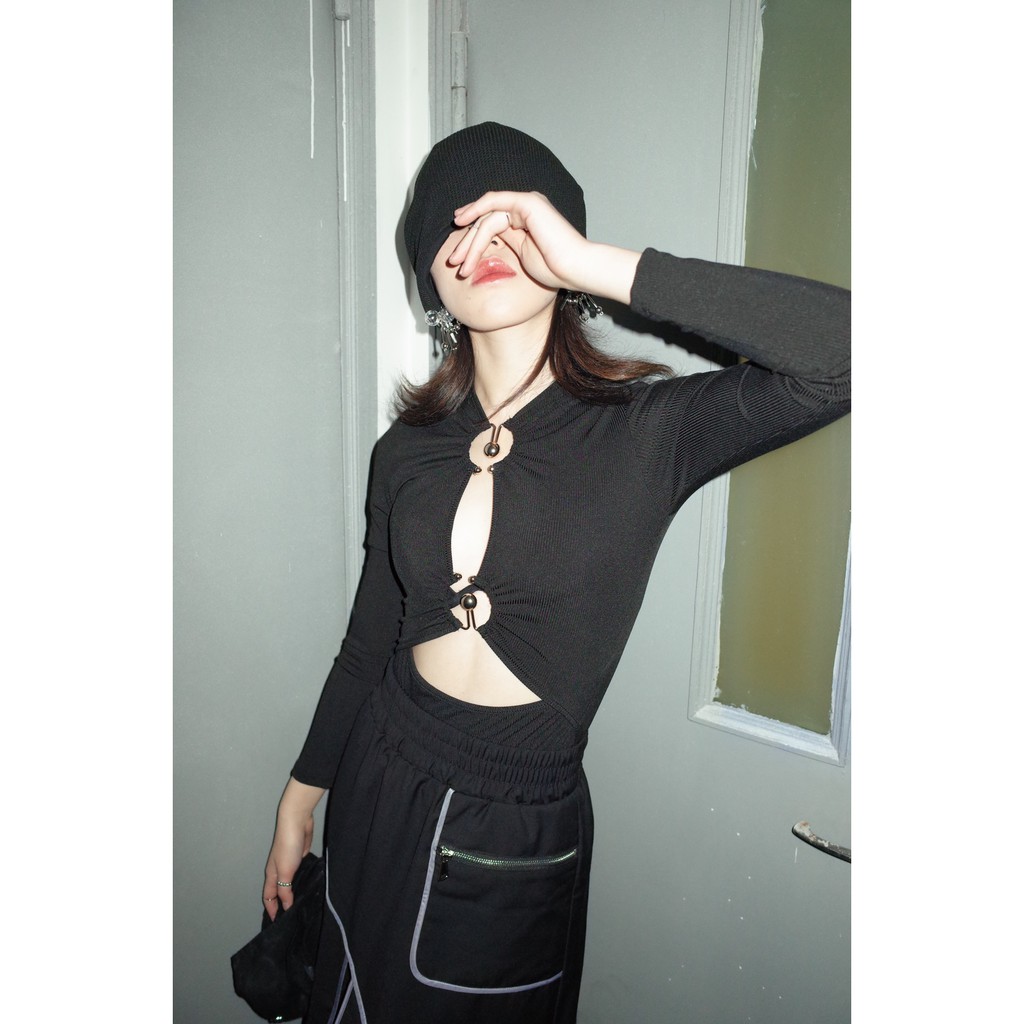 Bodysuit đen hở ngực cài khoen vàng siu quyến rũ cá tính (có hình thật) | BigBuy360 - bigbuy360.vn