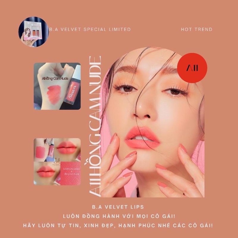 [ Hồng cam nude ] B.A special màu son thời thượng nhẹ nhàng đầy quyến rũ