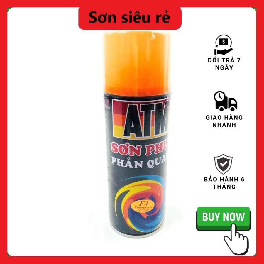 Sơn xịt ATM phản quang màu F4, màu cam, 400ml