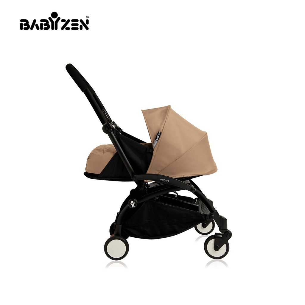 Bộ màn chụp và đệm xe đẩy YOYO 0+ Nâu Kaki Babyzen