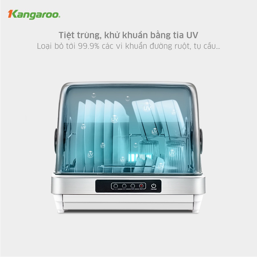 Máy Sấy Bát Đũa KANGAROO KG45DUV Máy Sấy Khô Kết Hợp Tia UV Giúp Diệt Sạch Vi Khuẩn Trên Bát , Đĩa , Đũa , Thìa ,Dao v.v