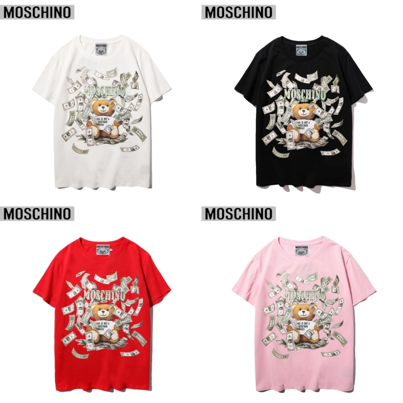 Áo Thun Tay Ngắn In Hình Gấu Moschino Trẻ Trung Cho Nam Và Nữ