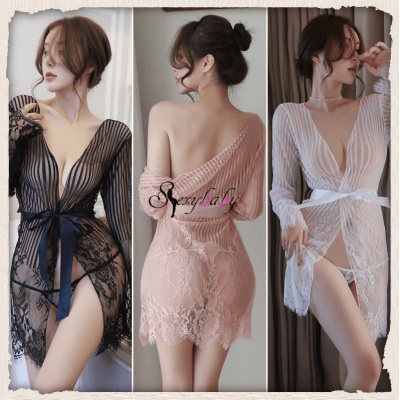 Bộ đồ ngủ phối ren họa tiết kẻ sọc size lớn 1066