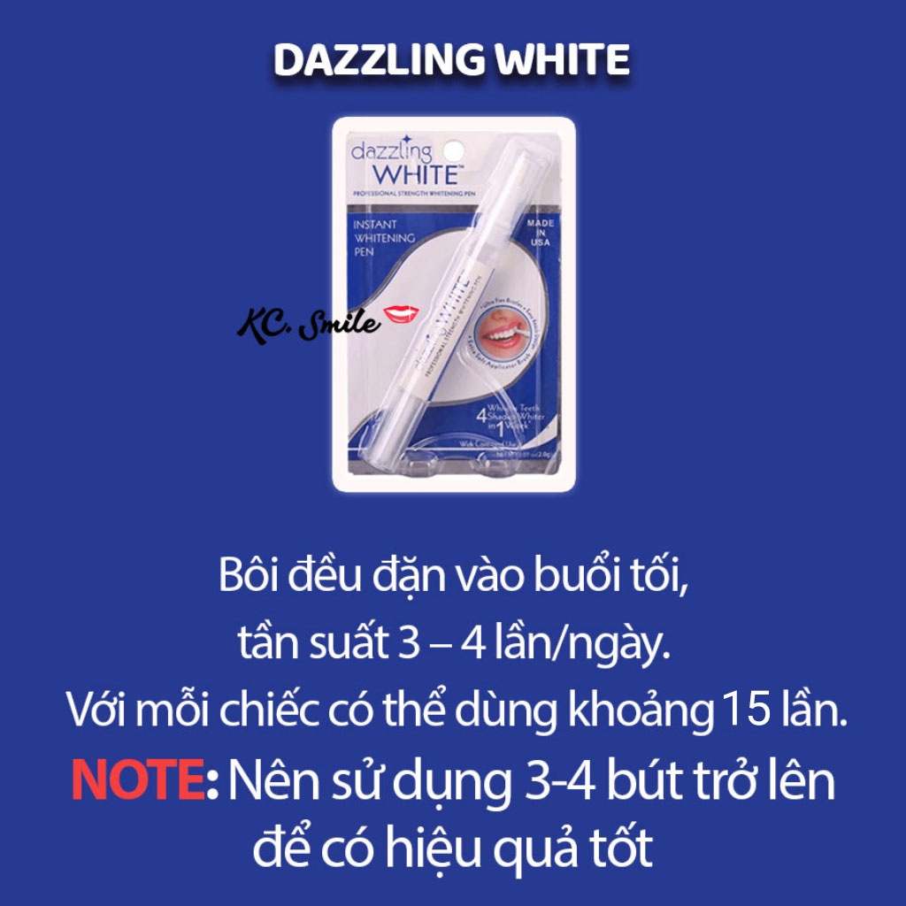 Combo 3 Bút tẩy trắng răng Dazzling White nhập khẩu Mỹ - Chính Hãng