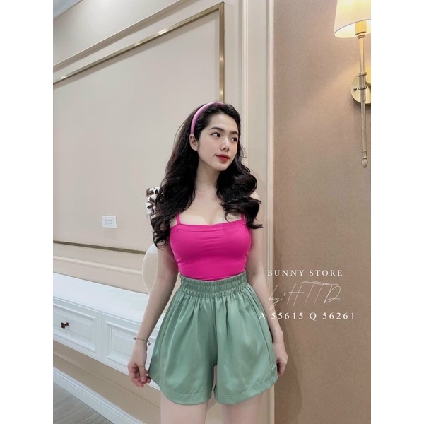 Quần shorts lụa trơn cạp chun cá tính nhiều màu