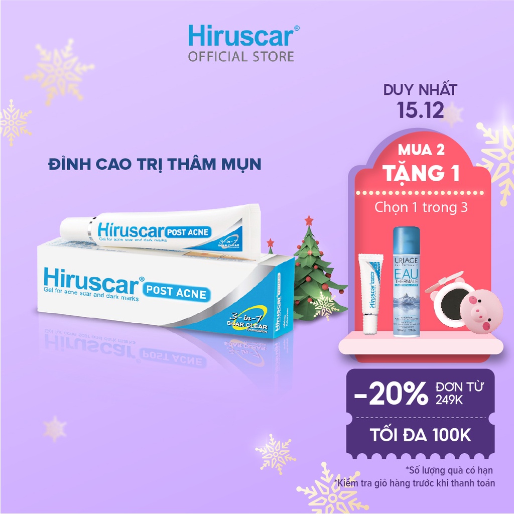 Gel chăm sóc sẹo mụn và mụn thâm Hiruscar Post Acne 10g