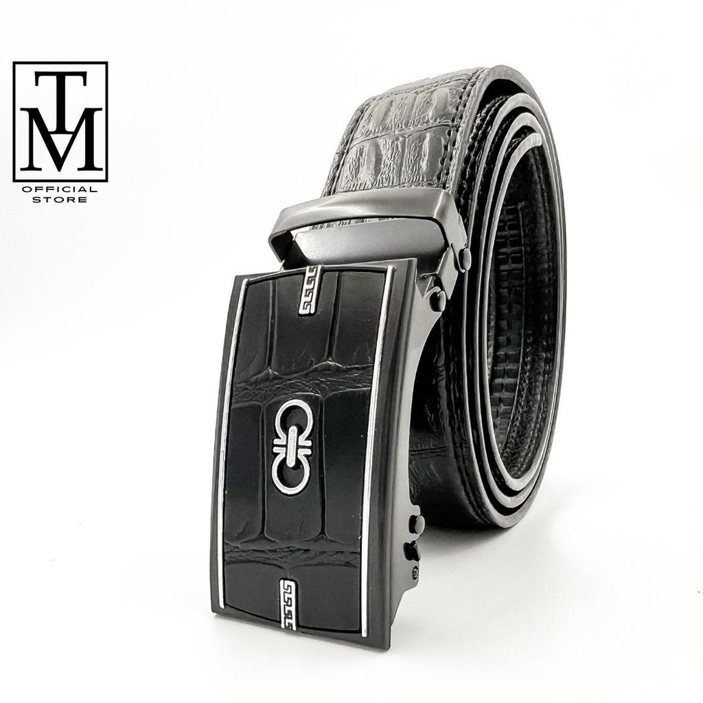 Thắt lưng nam - Dây nịt nam da vân cá sấu khóa kim loại tự động sang trọng TL15
