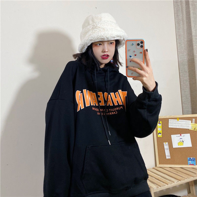 Áo hoodie quá cỡ mẫu 2021 phong cách Hàn Quốc thời trang cho nữ | BigBuy360 - bigbuy360.vn