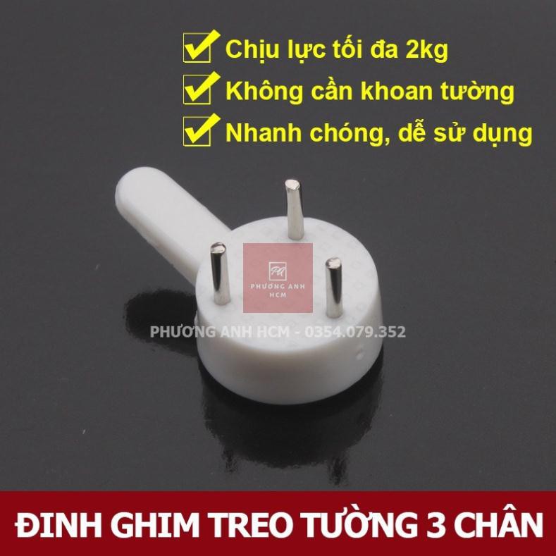 Đinh Ghim Tường 3 Chân , 4 Chân Treo Ảnh, Treo Đồ - Móc Treo Đồ Không Cần Khoan (10 CÁI)