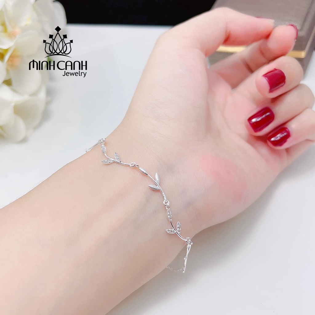 Lắc Bạc Họa Tiết Lá Dây Mảnh Minh Canh Jewelry