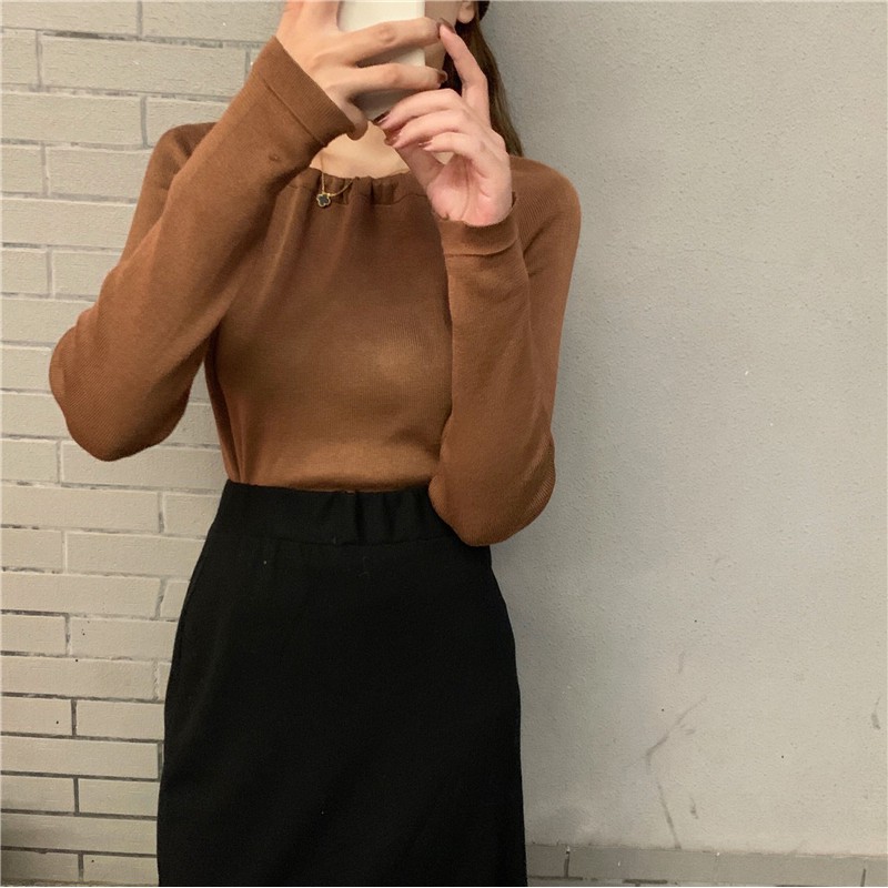 Áo Kiểu Thiết Kế Cổ Yếm Phối Tay Dài Thanh Lịch Thời Trang Mùa Thu Cho Nữ | BigBuy360 - bigbuy360.vn