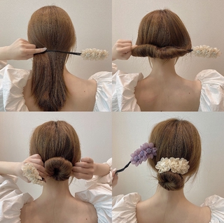 Kẹp Tóc Hình Hoa Màu Hồng Tím