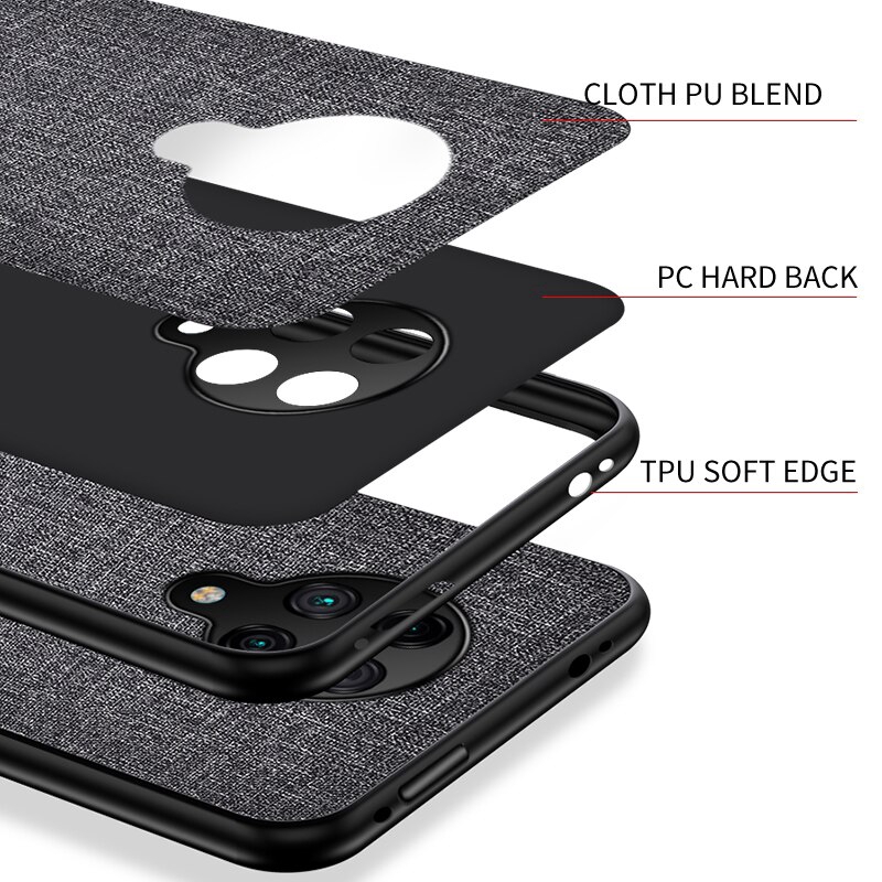 Ốp điện thoại vải kết hợp PC cứng viền TPU mềm cho XIAOMI REDMI K30 PRO