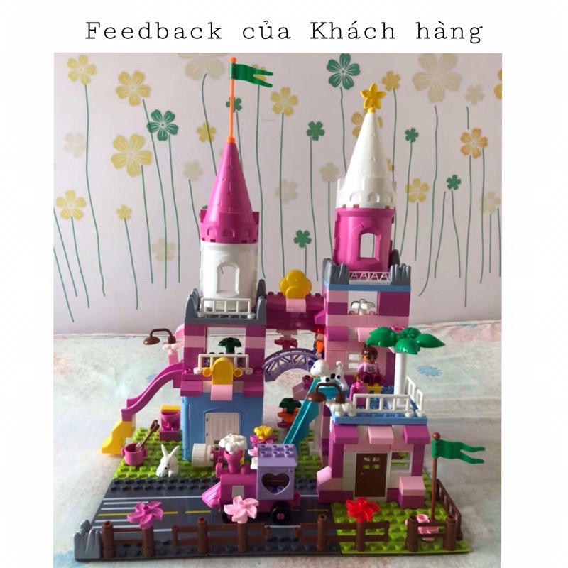 Bộ Lắp Ráp Lâu Đài Công Chúa Elsa - 240 chi tiết, tương thích với size Lego Duplo - Đồ Chơi Cho Bé Gái