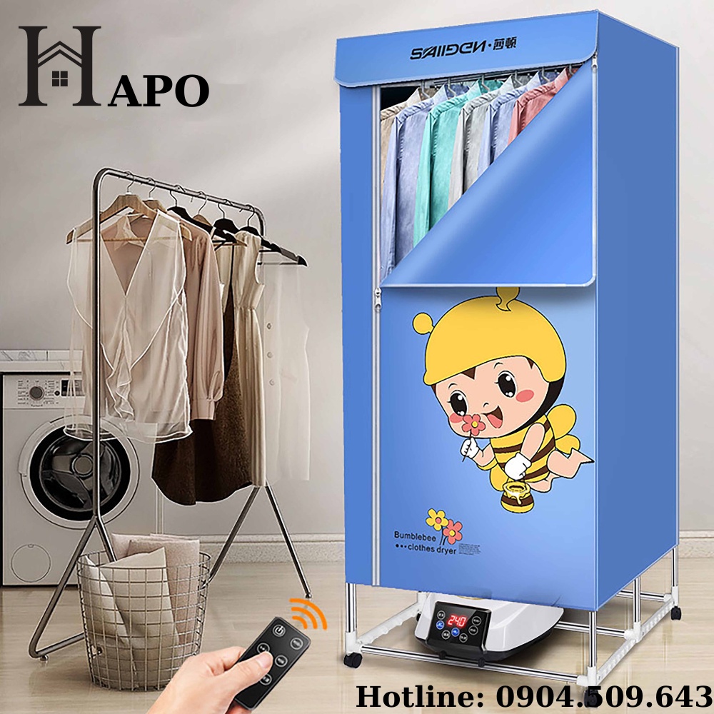 Tủ Sấy Quần Áo Sử Dụng Công Nghệ Quạt Sấy 360 Độ, Máy Sấy Quần Áo Cao Cấp Có Thể Gấp Gọn Sau Khi Sử Dụng