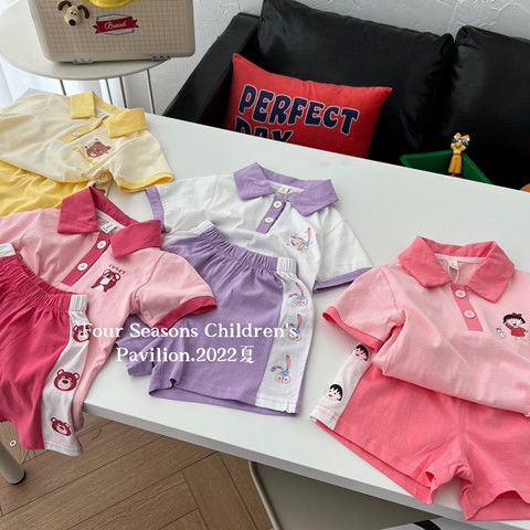 Bộ Áo Thun Tay Ngắn Và Quần Short Bằng Cotton Nguyên Chất In Họa Tiết Hoạt Hình Phong Cách Phương Tây Dễ Thương Thời Trang Mùa Hè Cho Bé Trai Và Gái