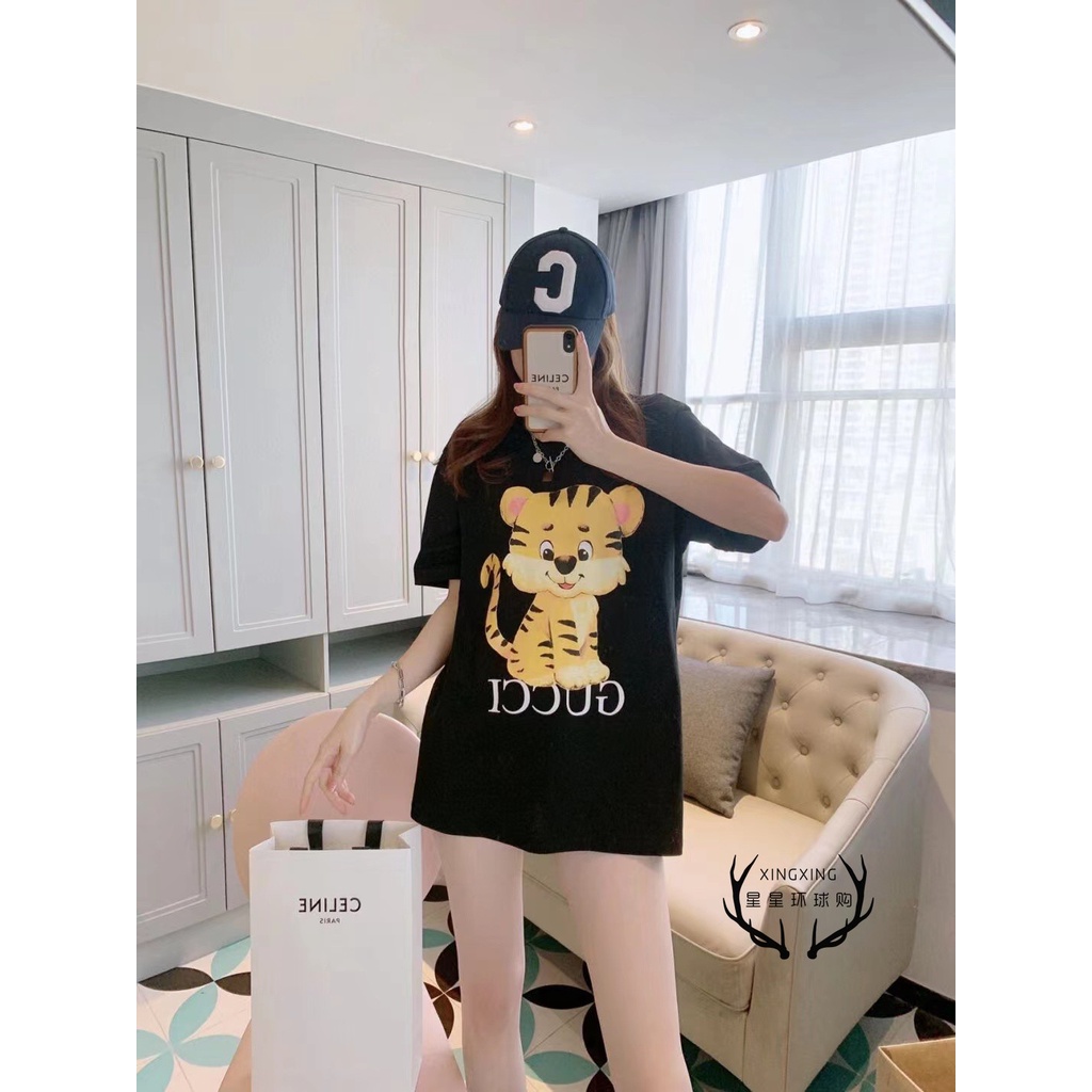 Hàng Mới Về Mới Áo Thun Tay Ngắn Cổ Tròn In logo Gucci/Gucci 22 Thời Trang Cho Nam Và Nữ