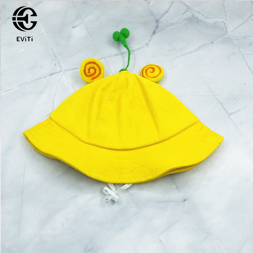 Mũ vành - Nón Bucket  mầm cây tai xoáy.Mũ kaki nhung siêu cute dành cho bé