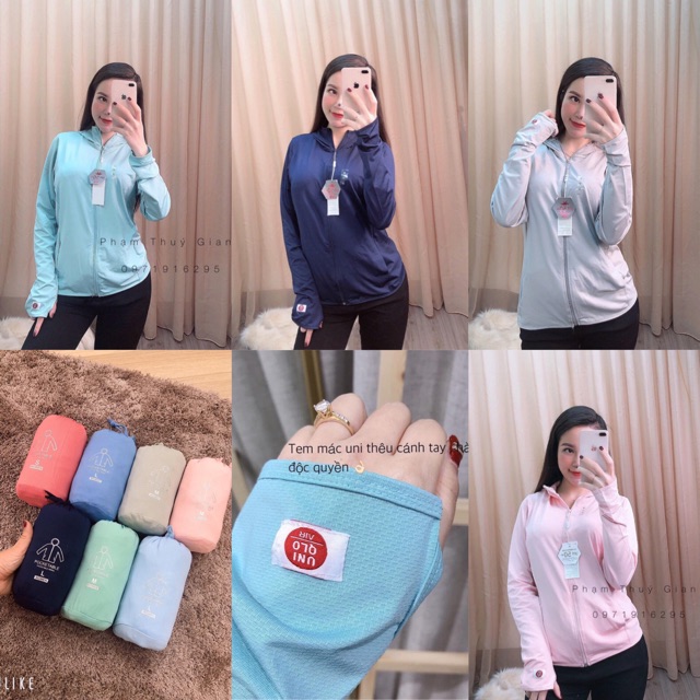 Áo chống nắng nữ dáng ngắn chất kim cương thông thoáng