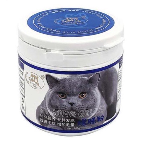Bột Tăng Nọng Cho Mèo Strong Gills 200g - Tạo Phom Mặt Và Bổ Sung Dinh Dưỡng Cho Mèo - PKCMK35