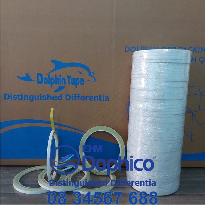 Băng dính 2 mặt vàng thêu bản rộng 5mm – Dùng trong công tác VPP, dán hồ sơ, bao thư, bưu thiếp, hộp quà tặng..