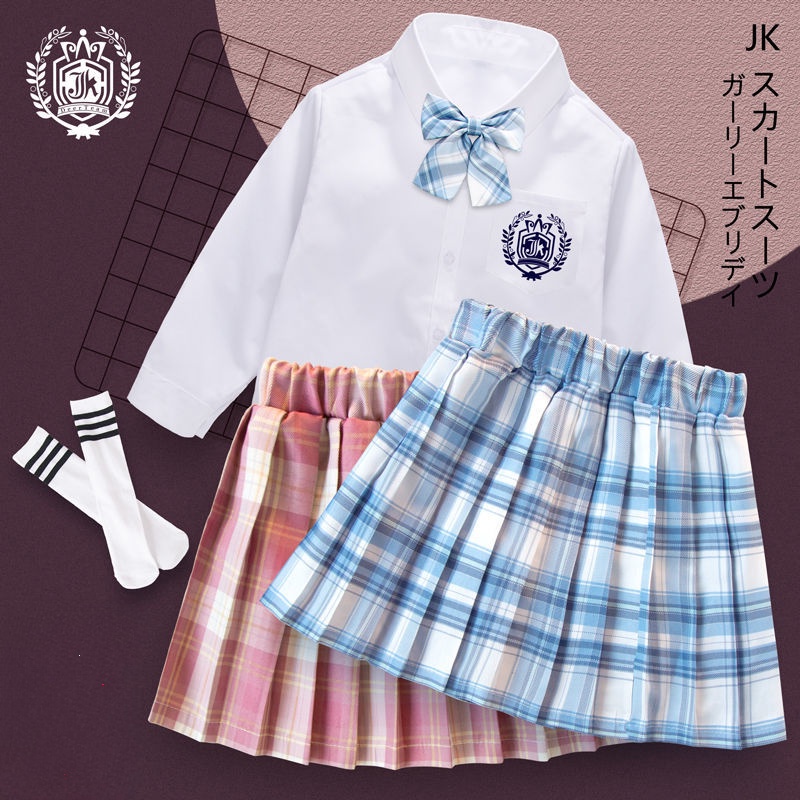 Chân Váy Đồng Phục Xếp Ly Sọc Ca Rô Thời Trang Mùa Thu Xinh Xắn Cho Bé Gái