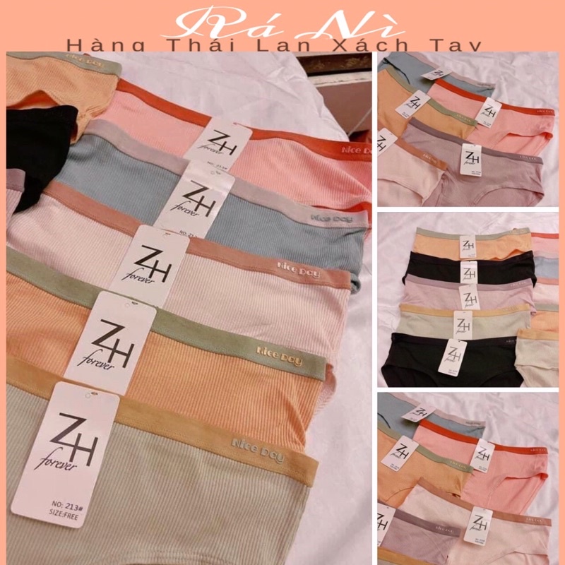 Combo 10 cái Set 10 cái Quần Chip ZH Viền Màu Chữ Nice Day chất cotton co giản thoải mái Thái Lan