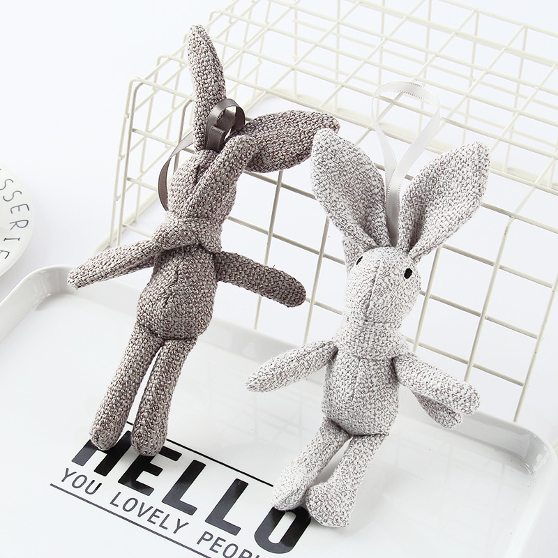 Móc khóa thỏ nhồi bông mềm mại đáng yêu