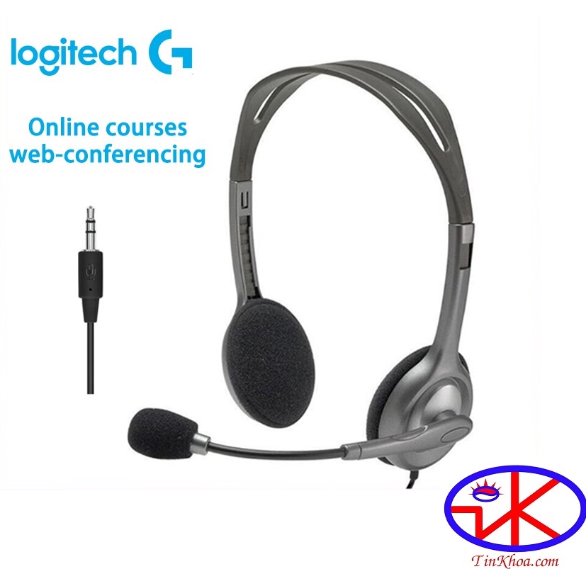 Tai nghe có mic LOGITECH H111 Kết nối 1 Jack 3.5mm (Audio, Mic)