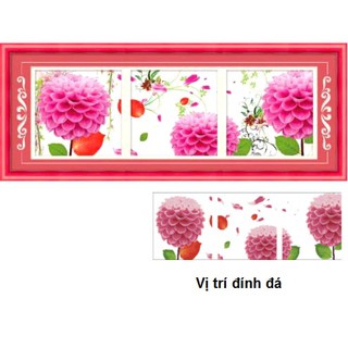Tranh đính đá hoa treo cầu thang