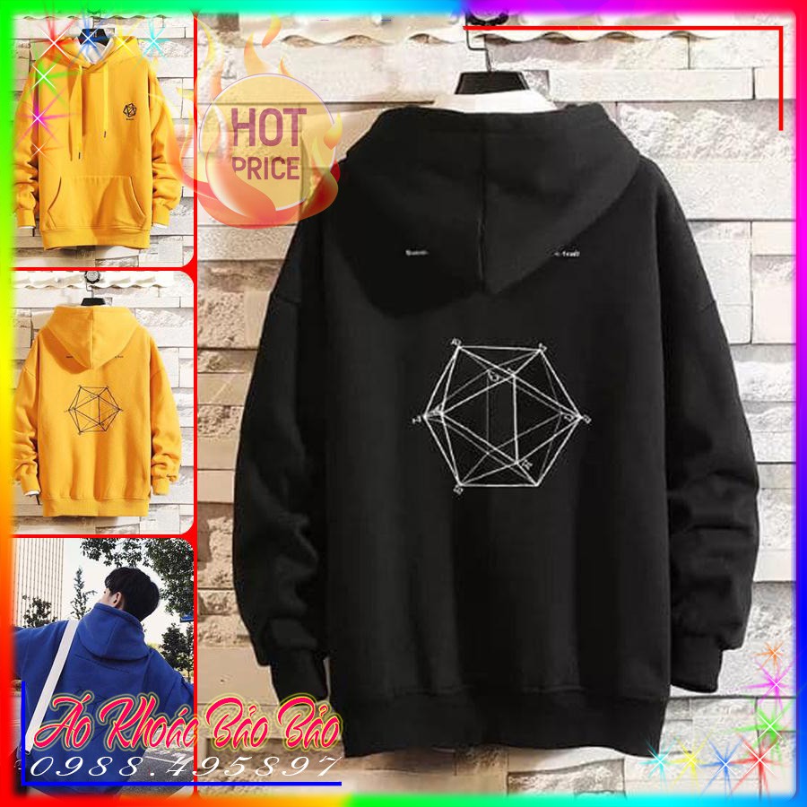 ÁO HOODIE NỈ NGOẠI (HD1000 - Hình Khối)