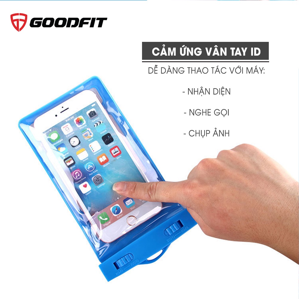 Túi chống nước điện thoại, bao đựng điện thoại 2 dây đeo, cảm ứng mượt GoodFit GF203WP