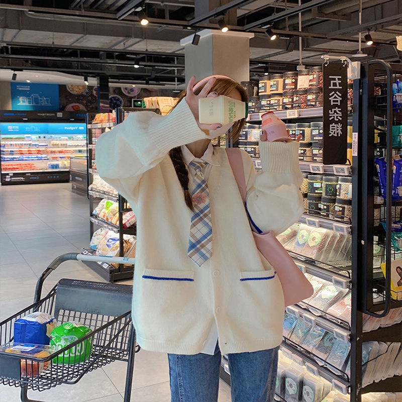 Áo Khoác cardigan Dệt Kim Dáng Rộng Phong Cách Hàn Quốc Thời Trang Mùa Thu Mới Cho Nữ