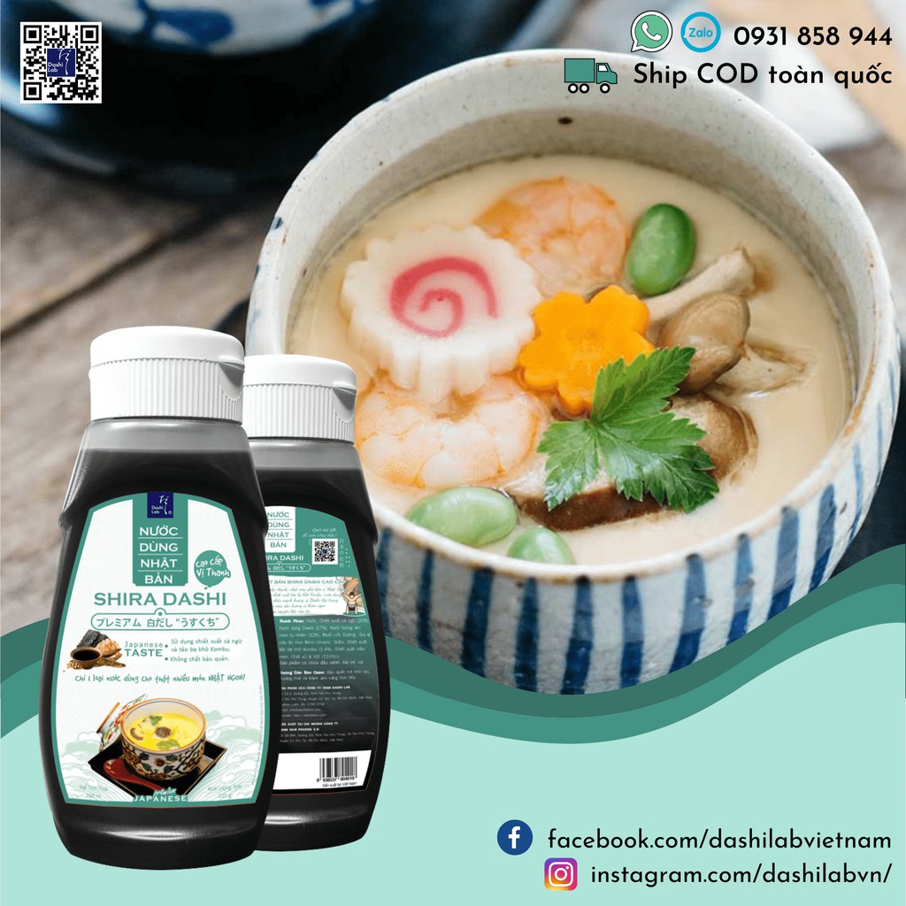 Nước Dùng Shira Dashi Nhật Bản Cao Cấp (Vị thanh) Dashi Lab 320g/chai