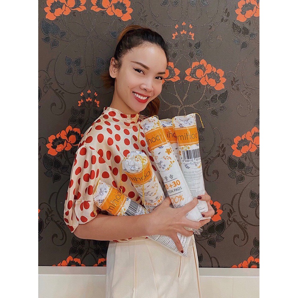 BÔNG TẨY TRANG MIHOO 150M MỀM MẠI CHẤT LƯỢNG 100% COTTON