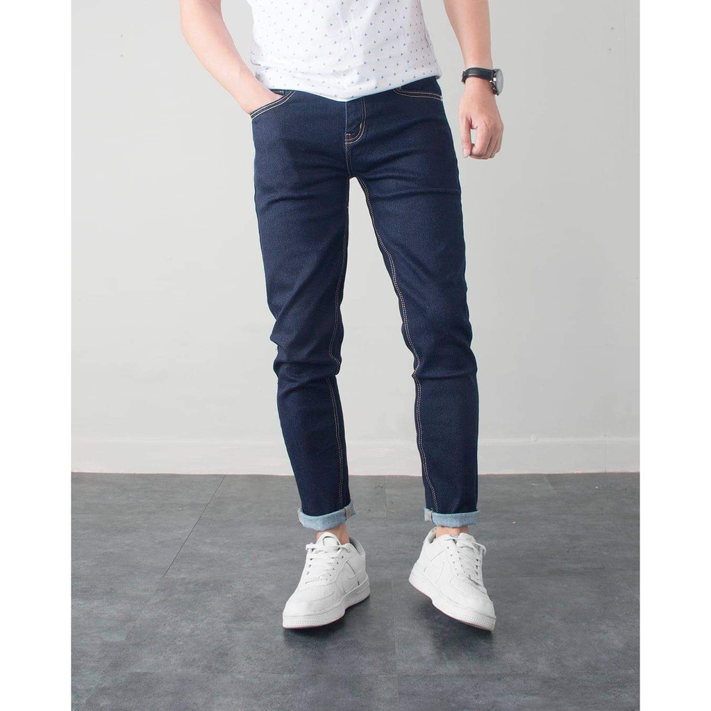 Quần jean nam cao cấp màu xám than rách gối đơn giản | BigBuy360 - bigbuy360.vn