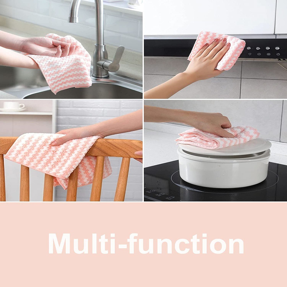 Set 10 Khăn Lau Mềm Mại Thấm Hút Tốt Chống Dính Dầu 25*25Cm Dành Cho Nhà Bếp
