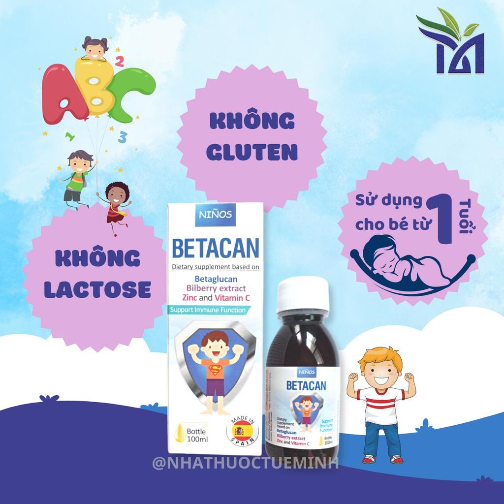 Siro Tăng Đề Kháng Cho Bé Ninos Betacan  Phòng Ngừa Ốm Vặt, Cải Thiện Hệ Miễn Dịch Hô Hấp Cho Trẻ