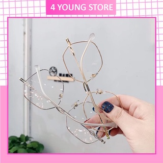  Mắt kính nữ giả cận thời trang gọng kính cận đa giác mắt chống ánh sáng xanh phong cách Hàn Quốc 023 