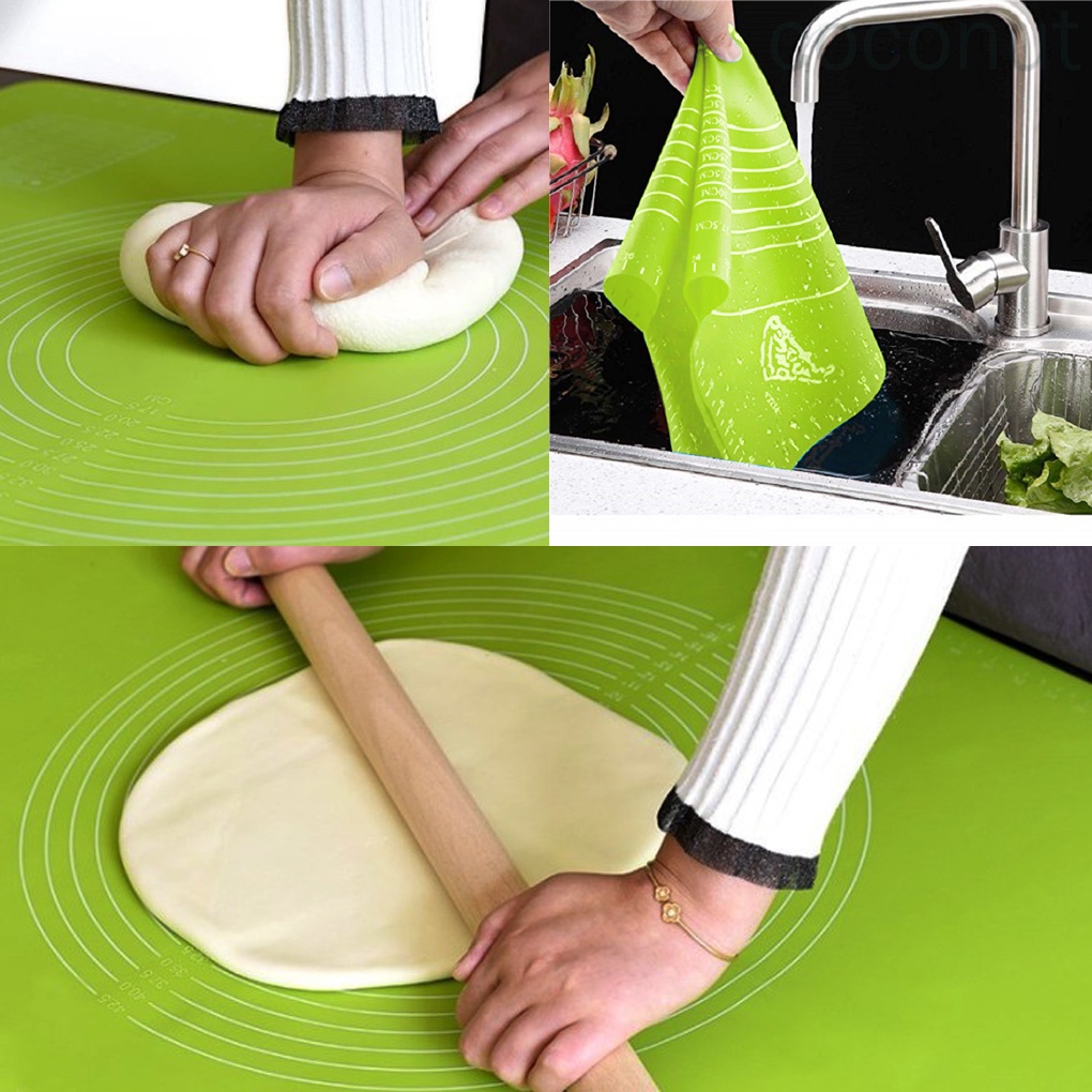 Thảm Nhào Bột Làm Bánh Bằng Silicon Chống Dính Kèm Thước Đo Tiện Dụng