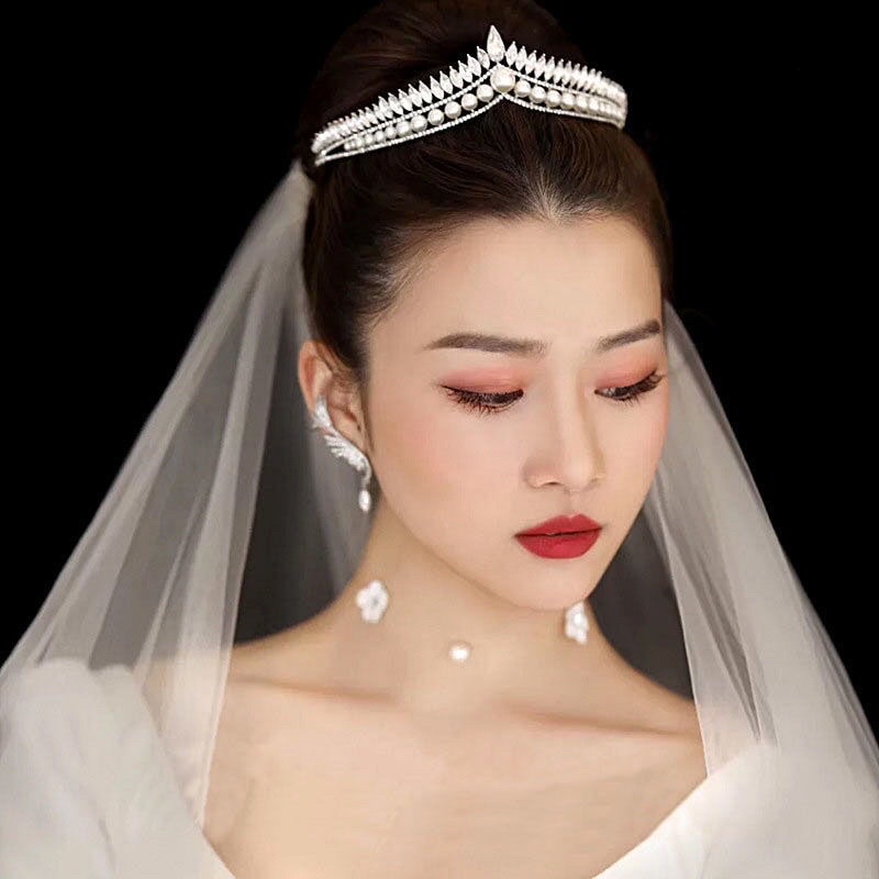 Cài Tóc Vương Miện Đính Đá Pha Lê Siêu Sang Trọng Quý Phái Dàng Cho Cô Dâu