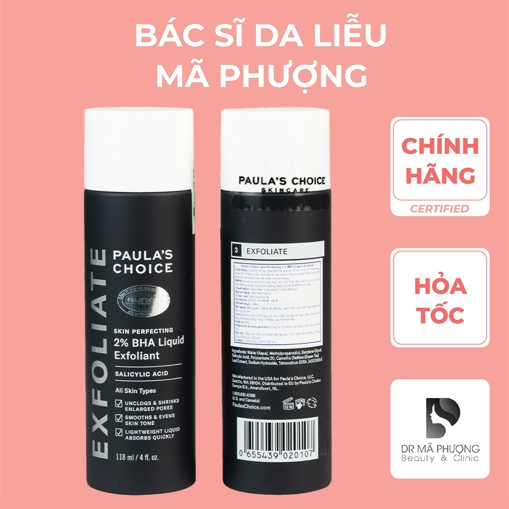 BHA 2% LIQUID Tẩy da chết hoá học Paulachoice