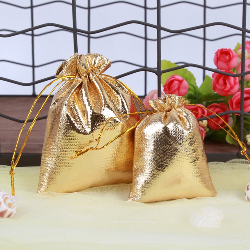 Túi dây rút đựng trang sức màu trơn sang trọng